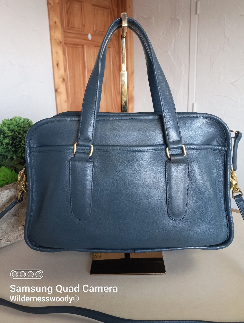 Coach Vintage Skinny Flight Bag, 1980s, NYC, Ocean Blue, Medium Color Blue